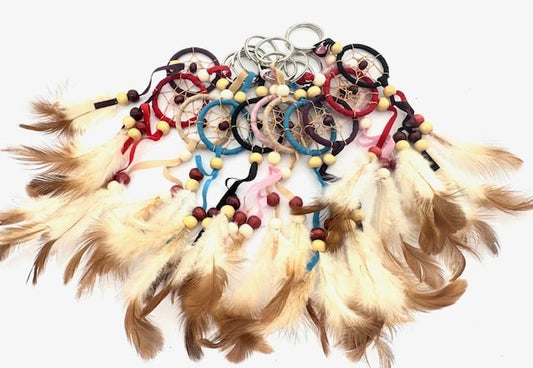 3,5 cm Dromenvanger Sleutelhangers met Veren (12 stuks)