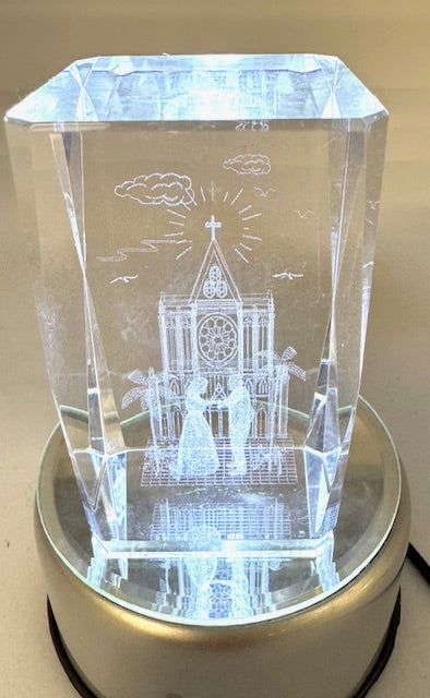 3D Kristal Lasergraveerblok – Kerk
