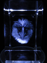 3D Kristal Lasergegraveerd Blok – Eagle (I)