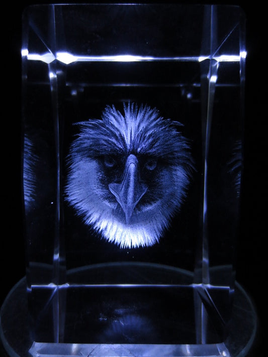 3D Kristal Lasergegraveerd Blok – Eagle (I)