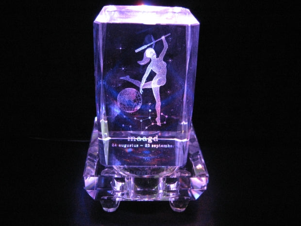 3D Kristal Lasergraveerblok – Maagd