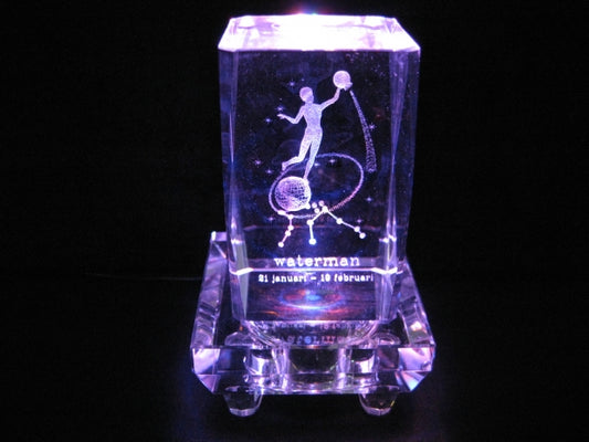 3D Kristal Lasergraveerblok – Aquarius