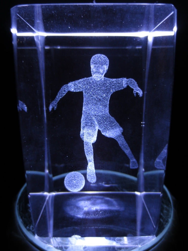 3D Kristal Lasergraveerblok – Voetballer