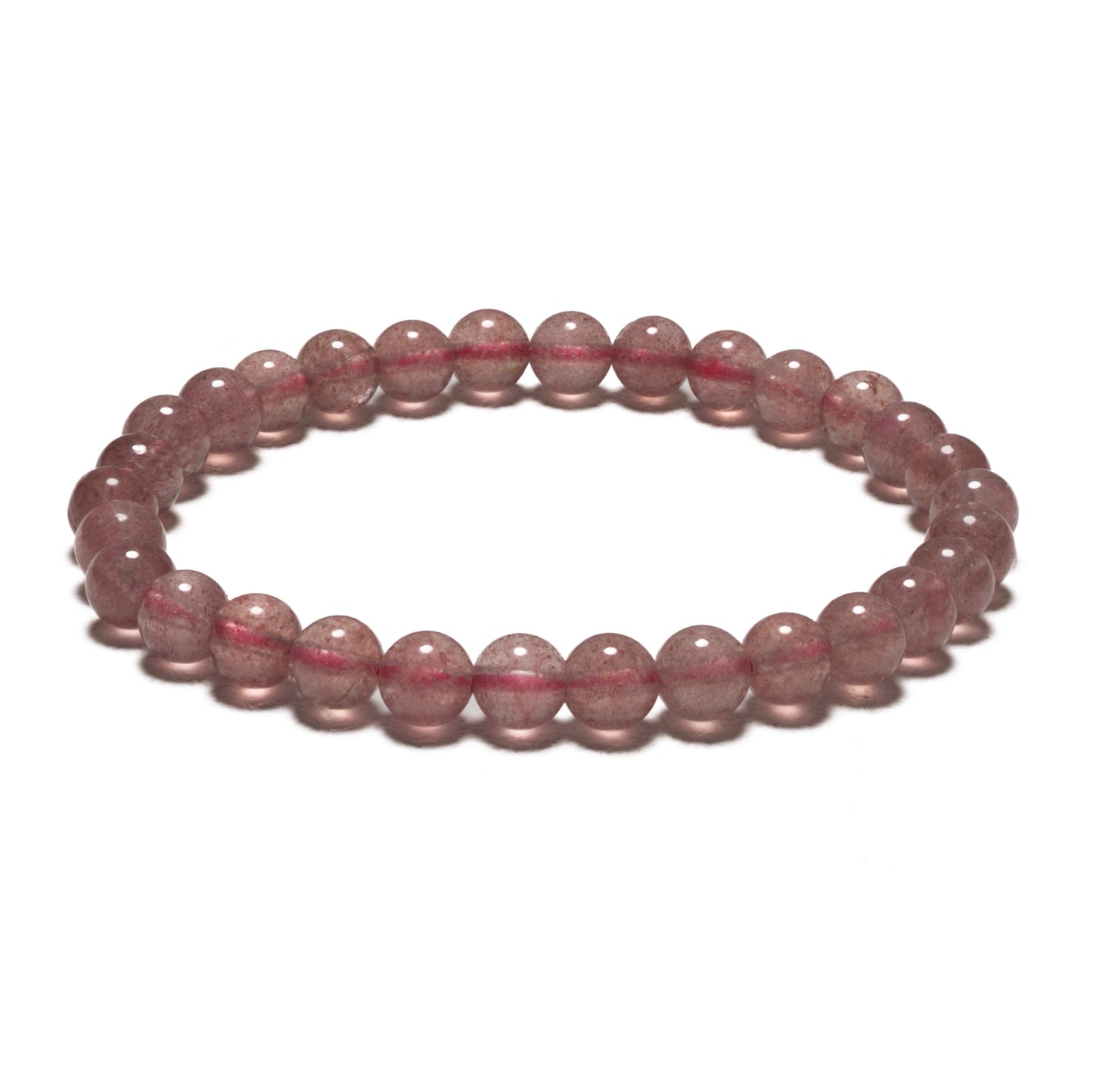 6mm Edelsteen Armband zonder Cadeaudoos - Aardbeienkwarts