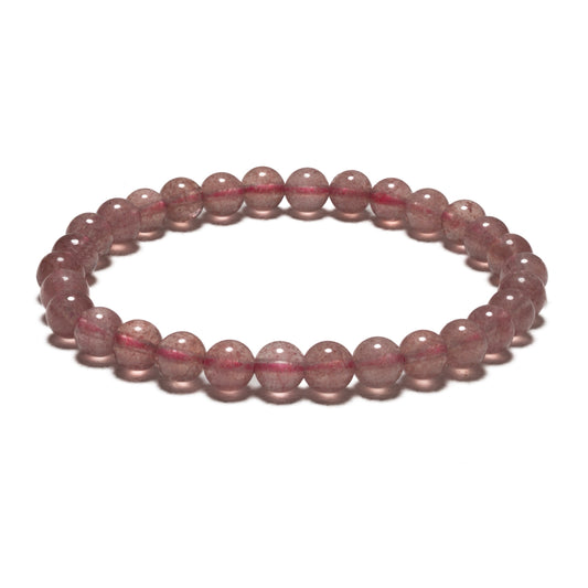 6mm Edelsteen Armband zonder Cadeaudoos - Aardbeienkwarts