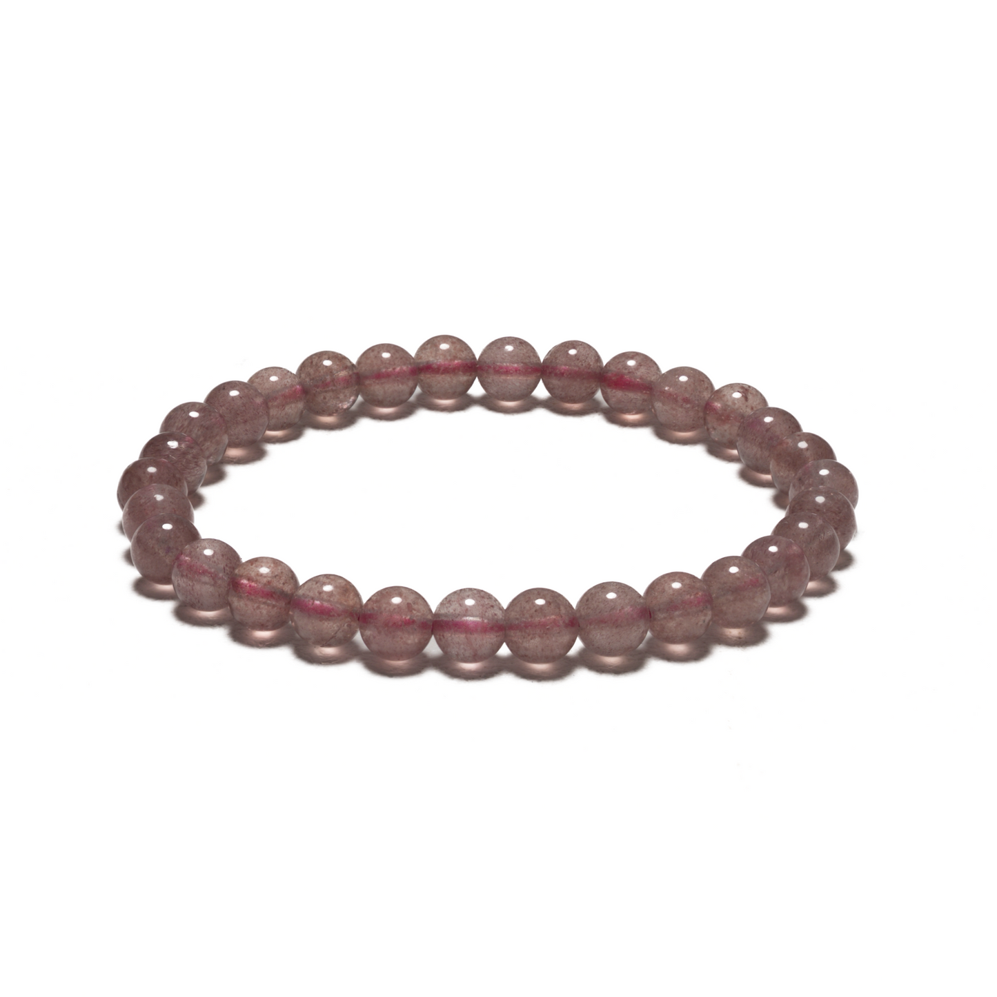6mm Edelsteen Armband zonder Cadeaudoos - Aardbeienkwarts