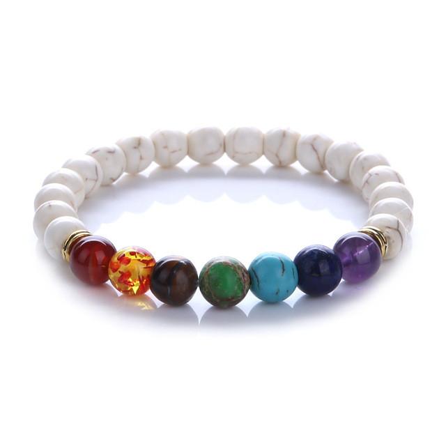 8mm 7 Chakra Armband zonder Doos - Witte Howliet