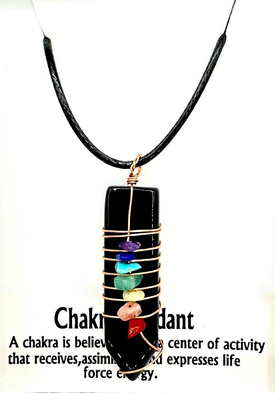 7 Chakra Edelsteen Kettinghanger (II) - Onyx