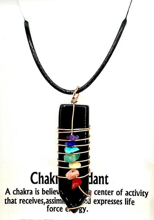 7 Chakra Edelsteen Kettinghanger (II) - Onyx
