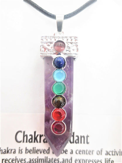 7 Chakra Edelsteen Hanger Ketting (I) - Amethist