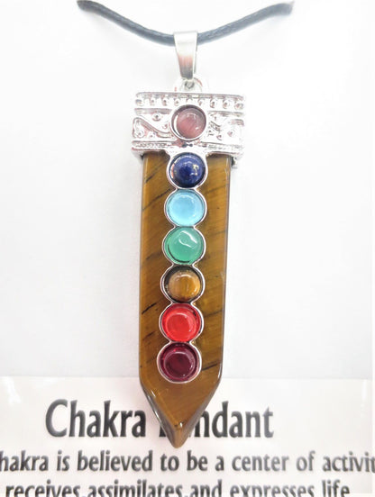 7 Chakra Edelsteen Hanger Ketting (I) - Tijgeroog