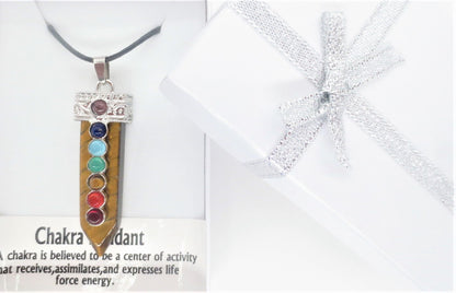 7 Chakra Edelsteen Hanger Ketting (I) - Tijgeroog