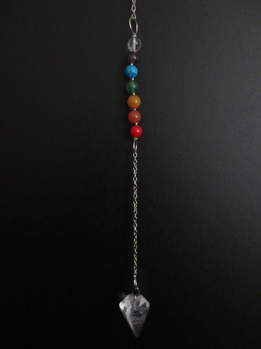 Bergkristal 7 Chakra Edelsteen Pendel