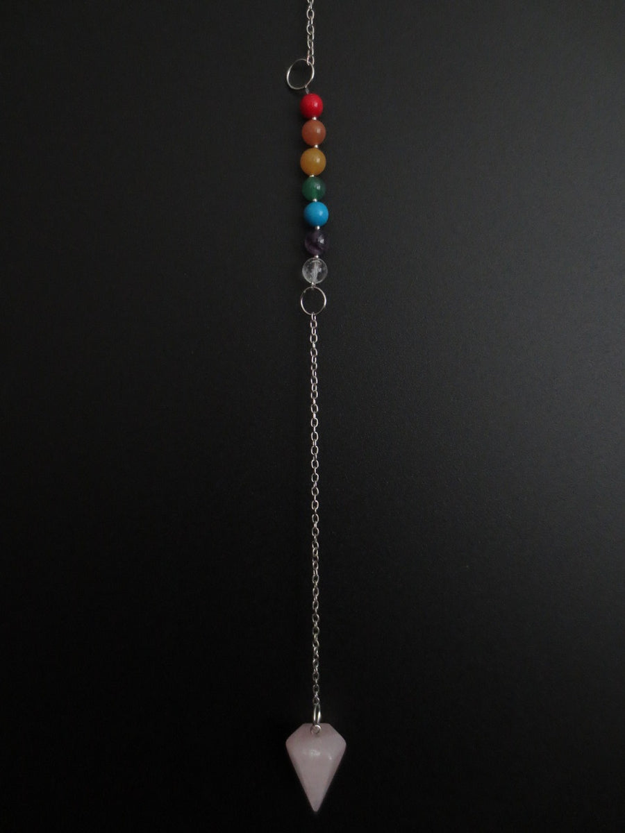 Rozenkwarts 7 Chakra Edelsteen Pendel