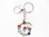 Groothandel Metaal Chakra Reiki Sleutelhanger met 7 Edelstenen