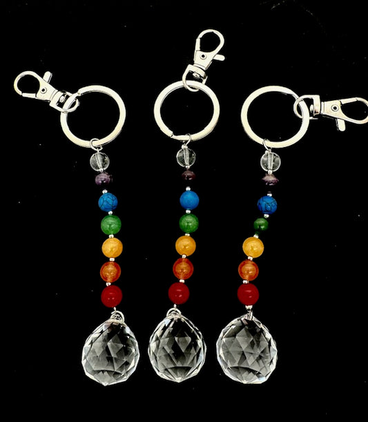 7 Chakra Sleutelhanger met Kristallen Bol