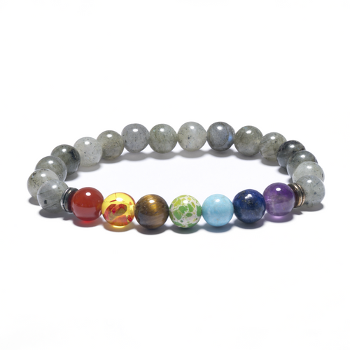 8mm Edelsteen 7 Chakra Armband zonder Doos