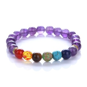 8mm 7 Chakra Armband zonder Doosje - Amethist