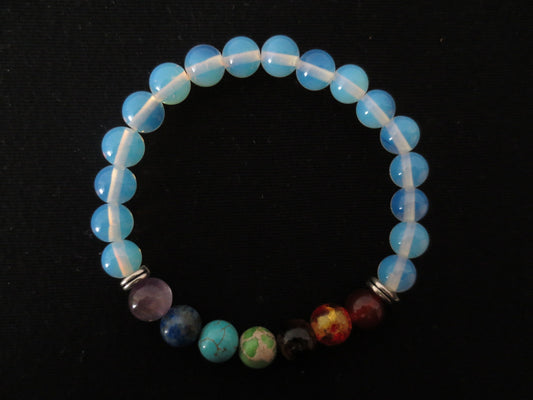 8mm 7 Chakra Armband zonder Doosje - Opaal