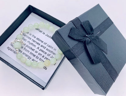 8mm Engelarmband met doosje - Jade