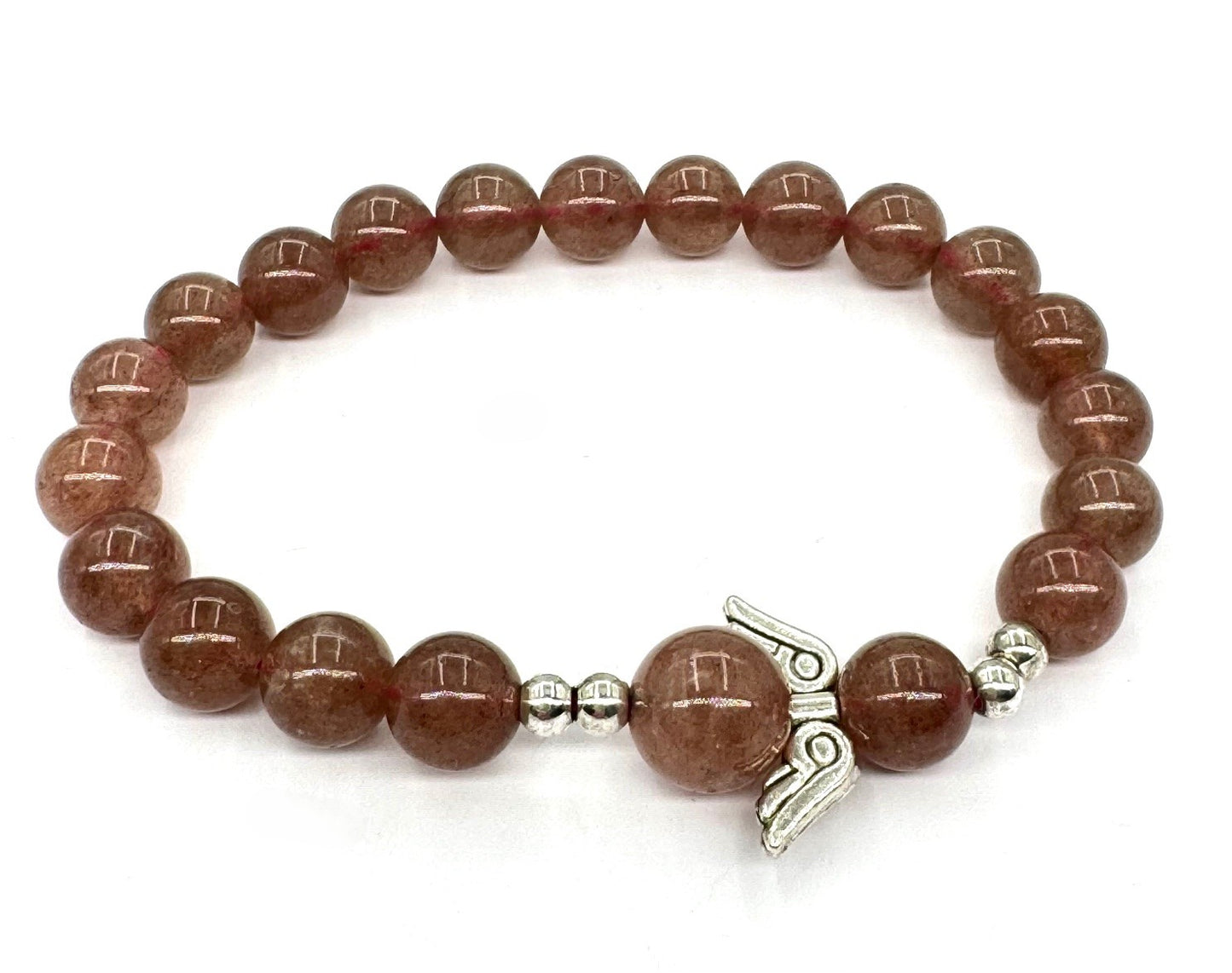 8mm Engelarmband zonder doosje - Aardbeikwarts