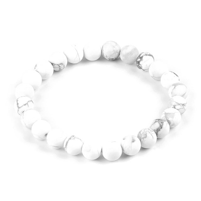 8 mm Witte Howliet Edelsteen Armband – Cadeaudoos Inclusief