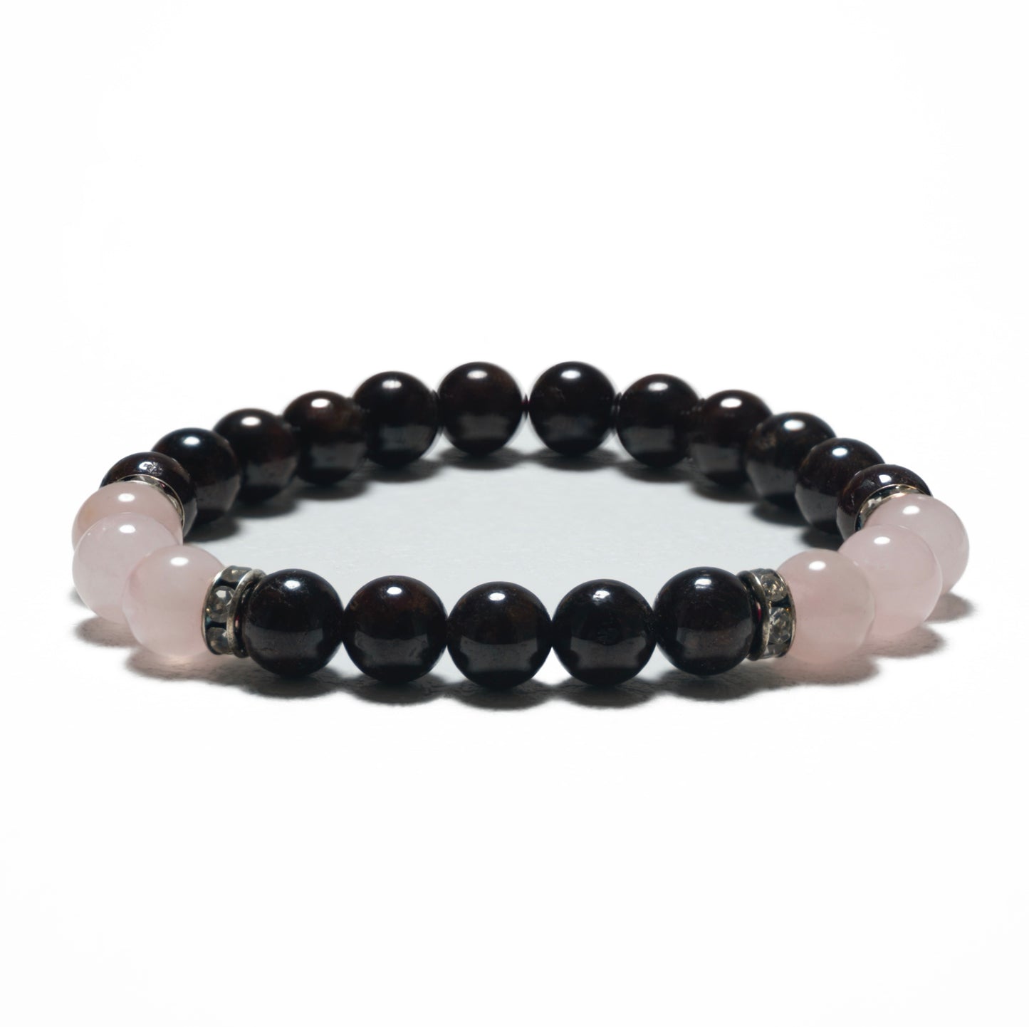 8mm Armband in Geschenkdoos - Granaat en Diamant