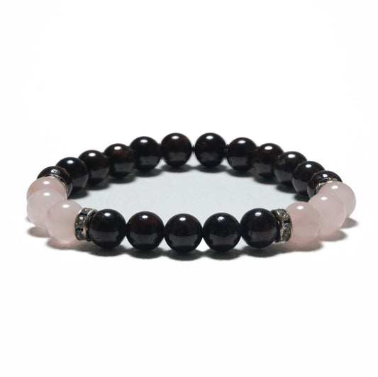 8mm Armband in Geschenkdoos - Granaat en Diamant