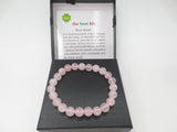 8 mm Rozenkwarts Edelsteen Armband – Cadeaudoos Inclusief