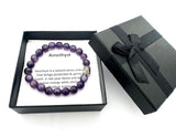 8mm Buddha Amethyst Gemstone Bracelet – Gift Box Included