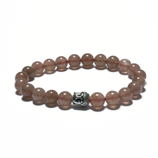 8mm Boeddha Armband zonder Doos - Aardbei Kwarts