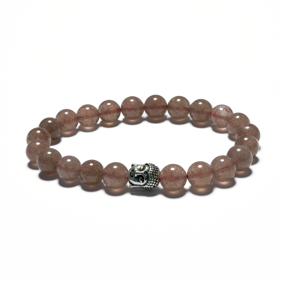 8mm Boeddha Armband zonder Doos - Aardbei Kwarts