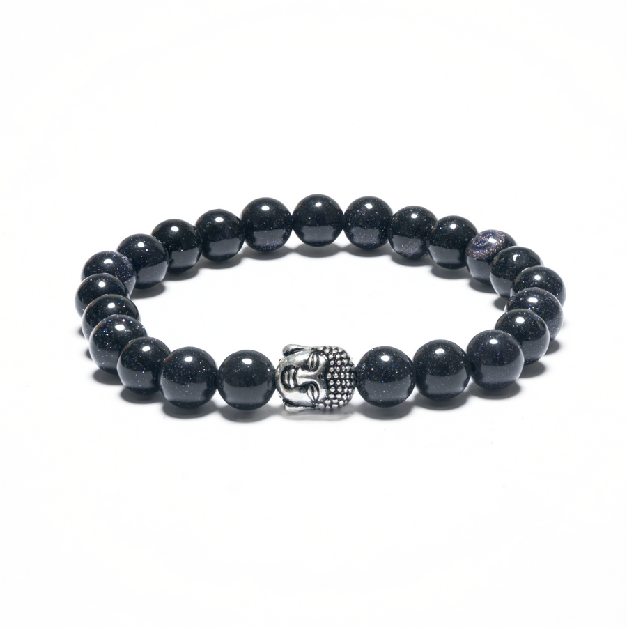 8mm Boeddha Armband zonder Doos - Blauwe Zandsteen