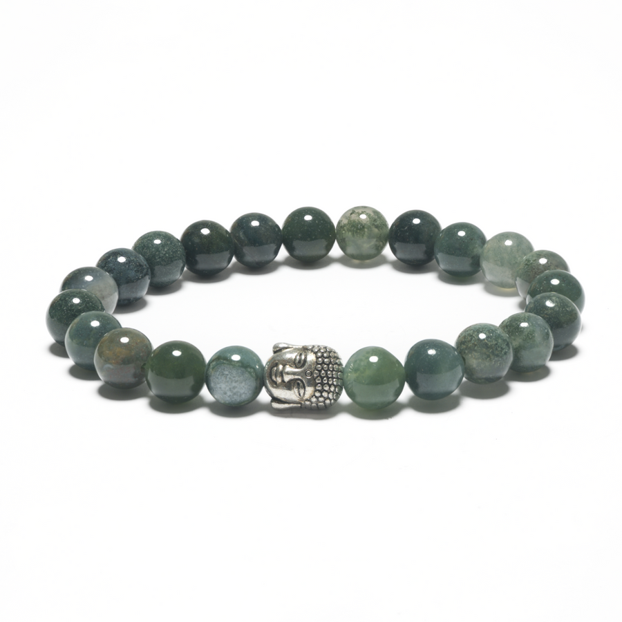 8mm Boeddha Armband zonder Doos - Mos Agaat