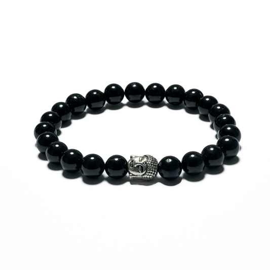 8mm Boeddha Armband zonder Doos - Zwarte Toermalijn