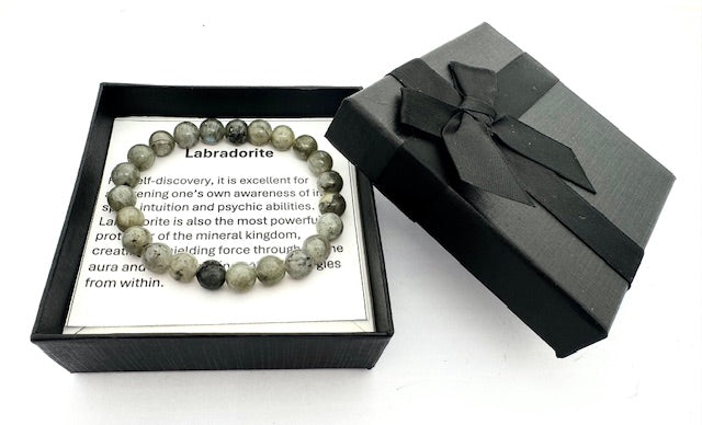 8 mm Labradoriet Edelsteen Armband – Cadeaudoos Inclusief