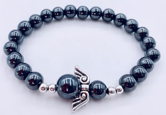 8mm Engelen Armband met Doos - Hematiet