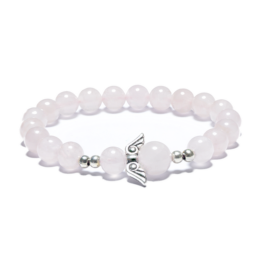 8mm Engelen Armband zonder Doos - Rozenkwarts