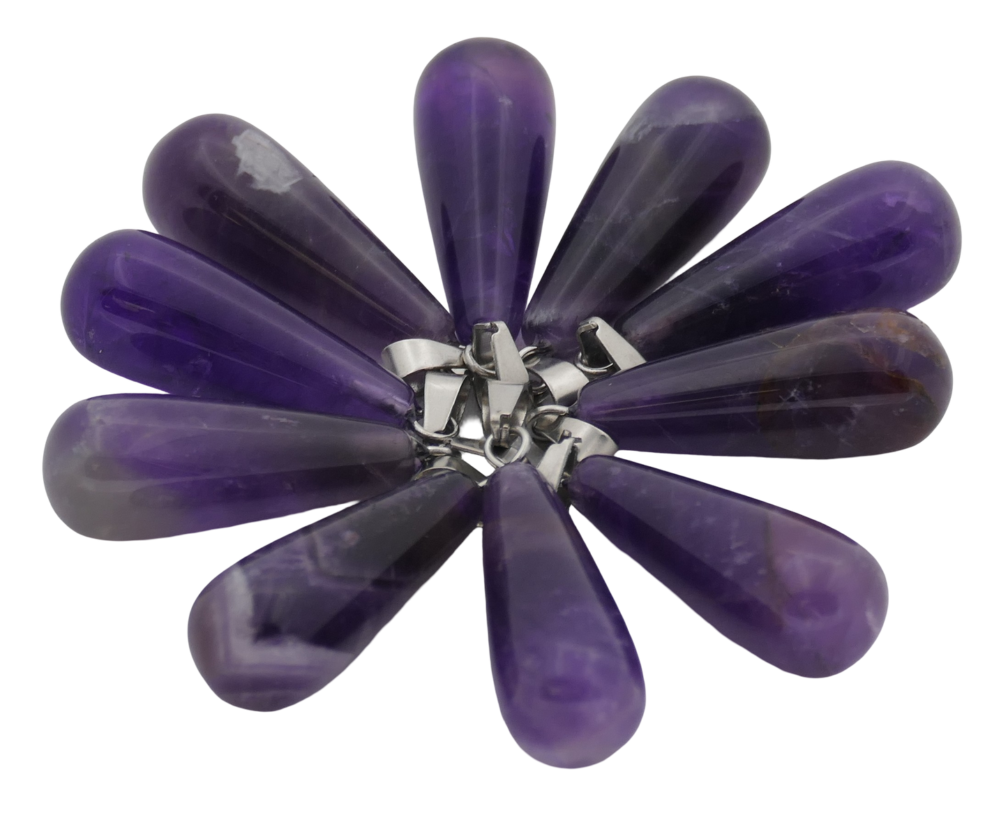 Amethist-Tropfenanhänger (10 Stück)