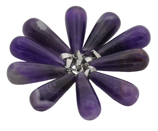 Amethist-Tropfenanhänger (10 Stück)