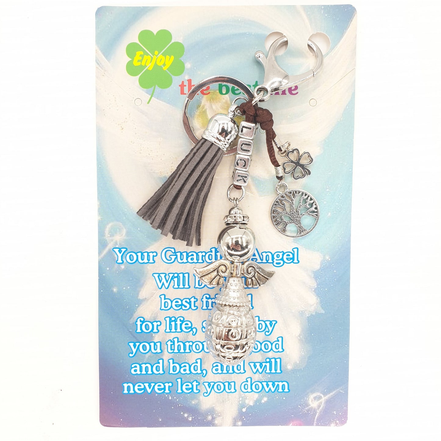 Angel 'Luck' Sleutelhanger Groothandel - Grijs