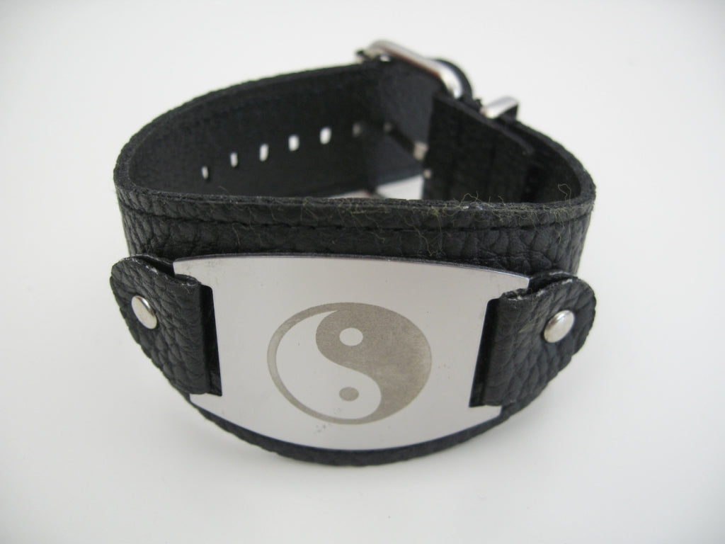 Armband met metalen platte Ying Yang