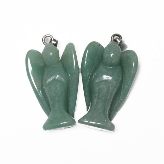 Aventurijn Edelsteen Engel Hanger (2 stuks)