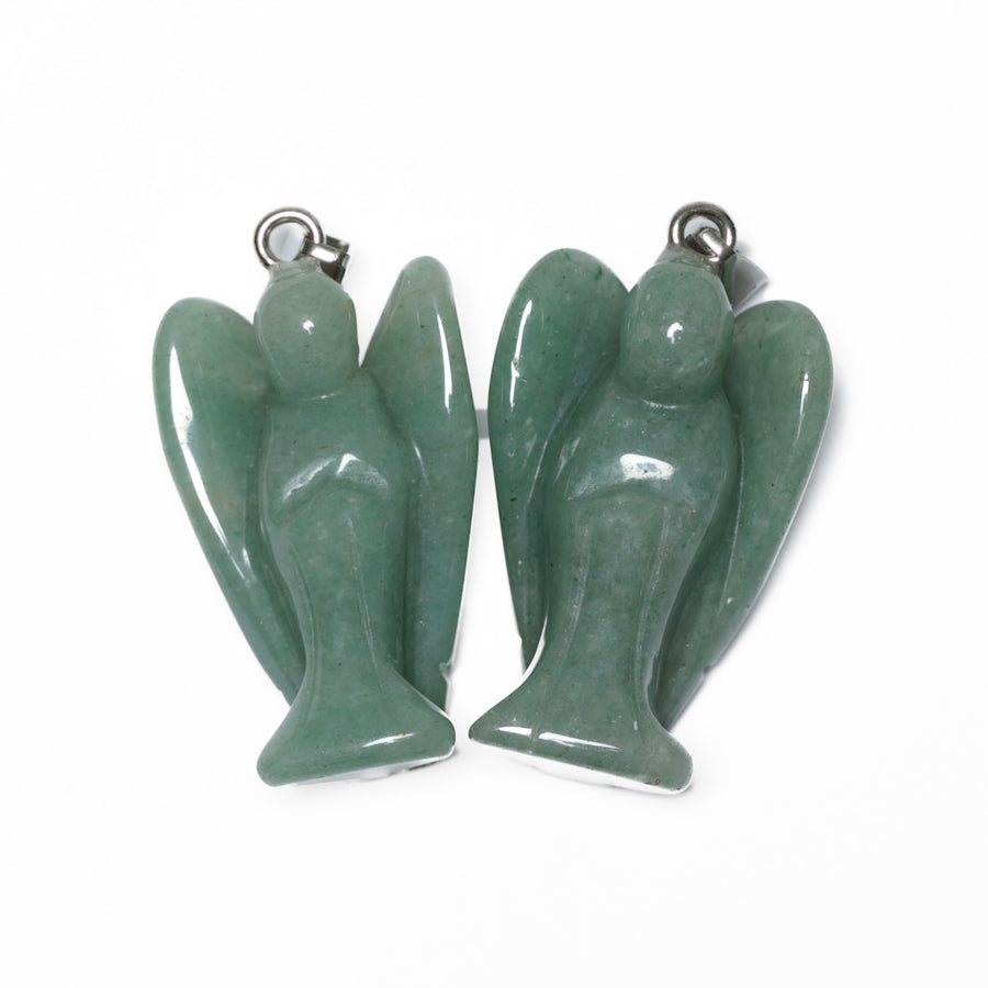 Aventurijn Edelsteen Engel Hanger (2 stuks)