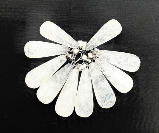 Bergkristal Druppelhanger (10 stuks)