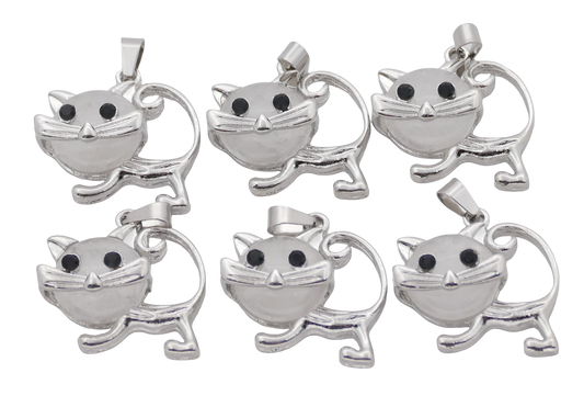 Bergkristal Kat Edelsteen Hangers (Set van 6 Stuks)