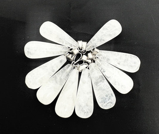 Bergkristall-Tropfenanhänger (10 Stück)