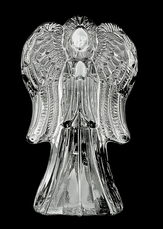 Biddende engel van kristalglas – 12 cm