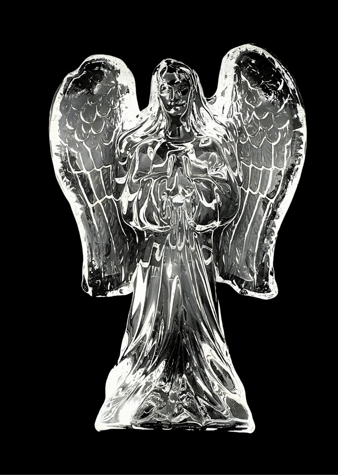 Biddende engel van kristalglas - 13,5 cm