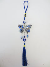 Blauwe Boze Oog Hanger met Vlinder Set van 6